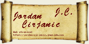 Jordan Ćirjanić vizit kartica
